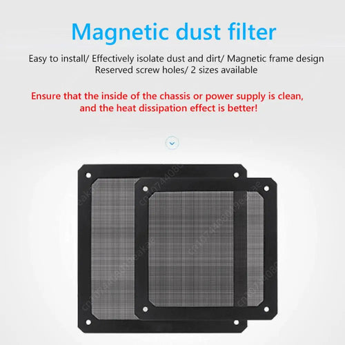 8/9/12/14cm Magnetic Frame Dust Filter PC Fan Cleaner Dust-proof Mesh Cover Net Guard with Hole For PC Computer Case Cooling Fan