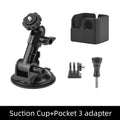 BRDRC Car Glass Suction Cup For DJI Pocket 3/Gopro Hero12 11 10 9/Insta 360/Action Camera Phone Adjustable Stable Mount Holder