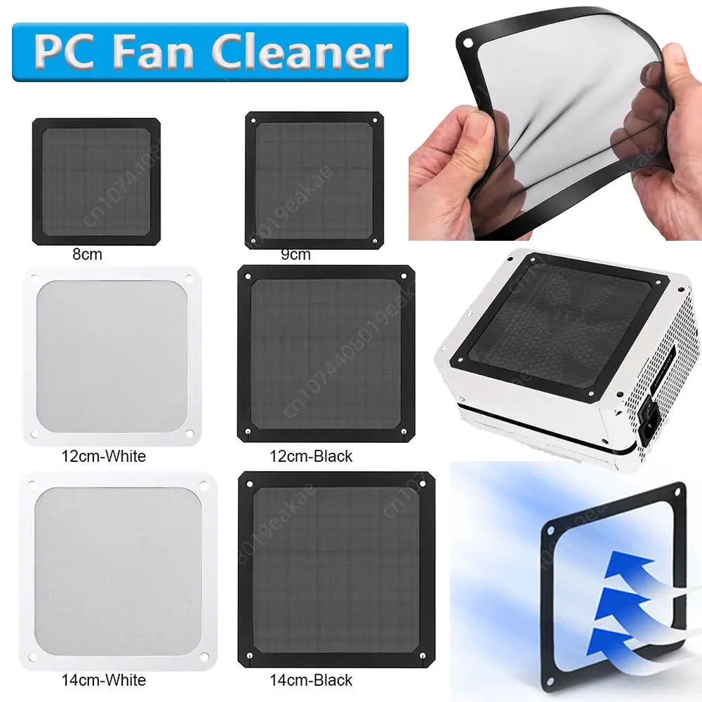 8/9/12/14cm Magnetic Frame Dust Filter PC Fan Cleaner Dust-proof Mesh Cover Net Guard with Hole For PC Computer Case Cooling Fan