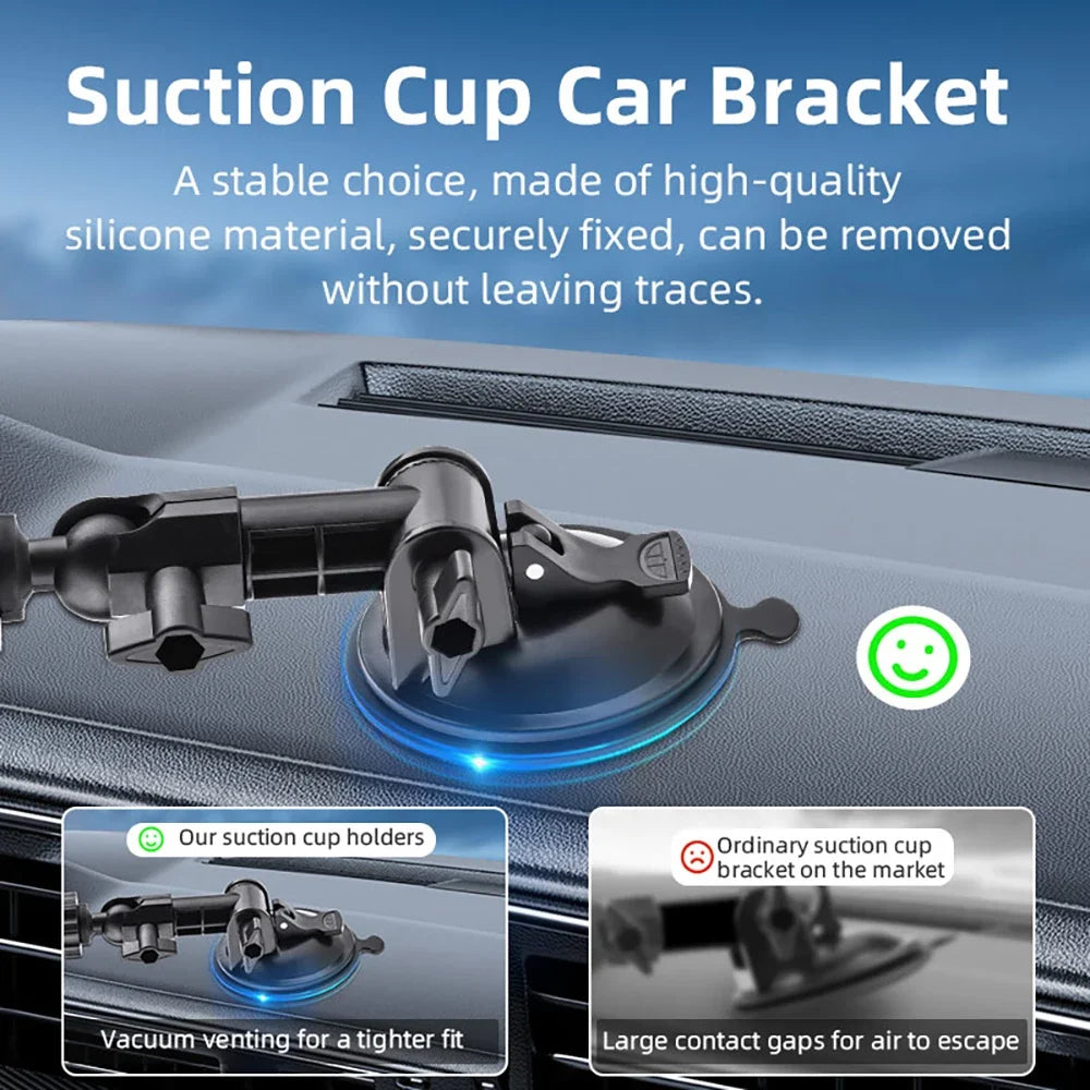 BRDRC Car Glass Suction Cup For DJI Pocket 3/Gopro Hero12 11 10 9/Insta 360/Action Camera Phone Adjustable Stable Mount Holder