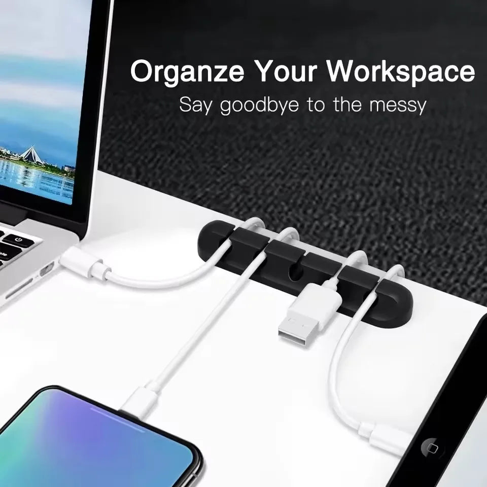 Cable Holder Clips Cable Management Cord Organizer Clips Silicone for USB Charging Cable Mouse Cable Wire PC Office Home Car
